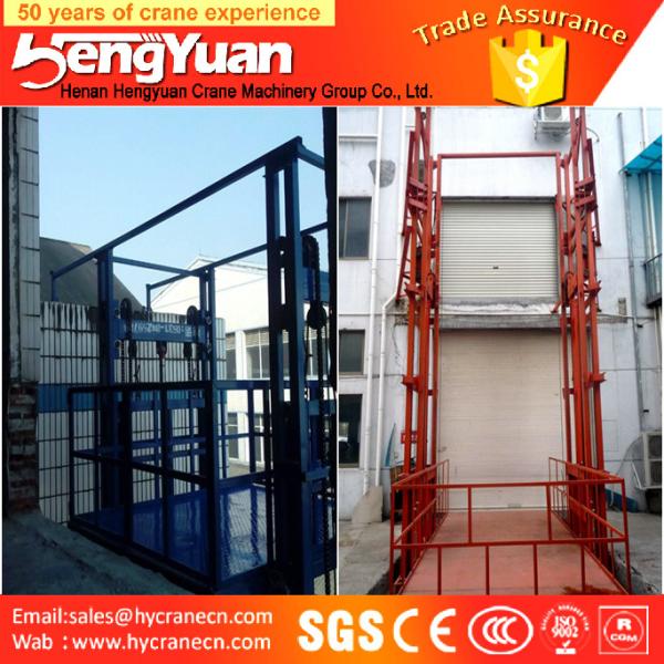 4-12m lifting height guide rail chain hydraulic goods ladder lifter