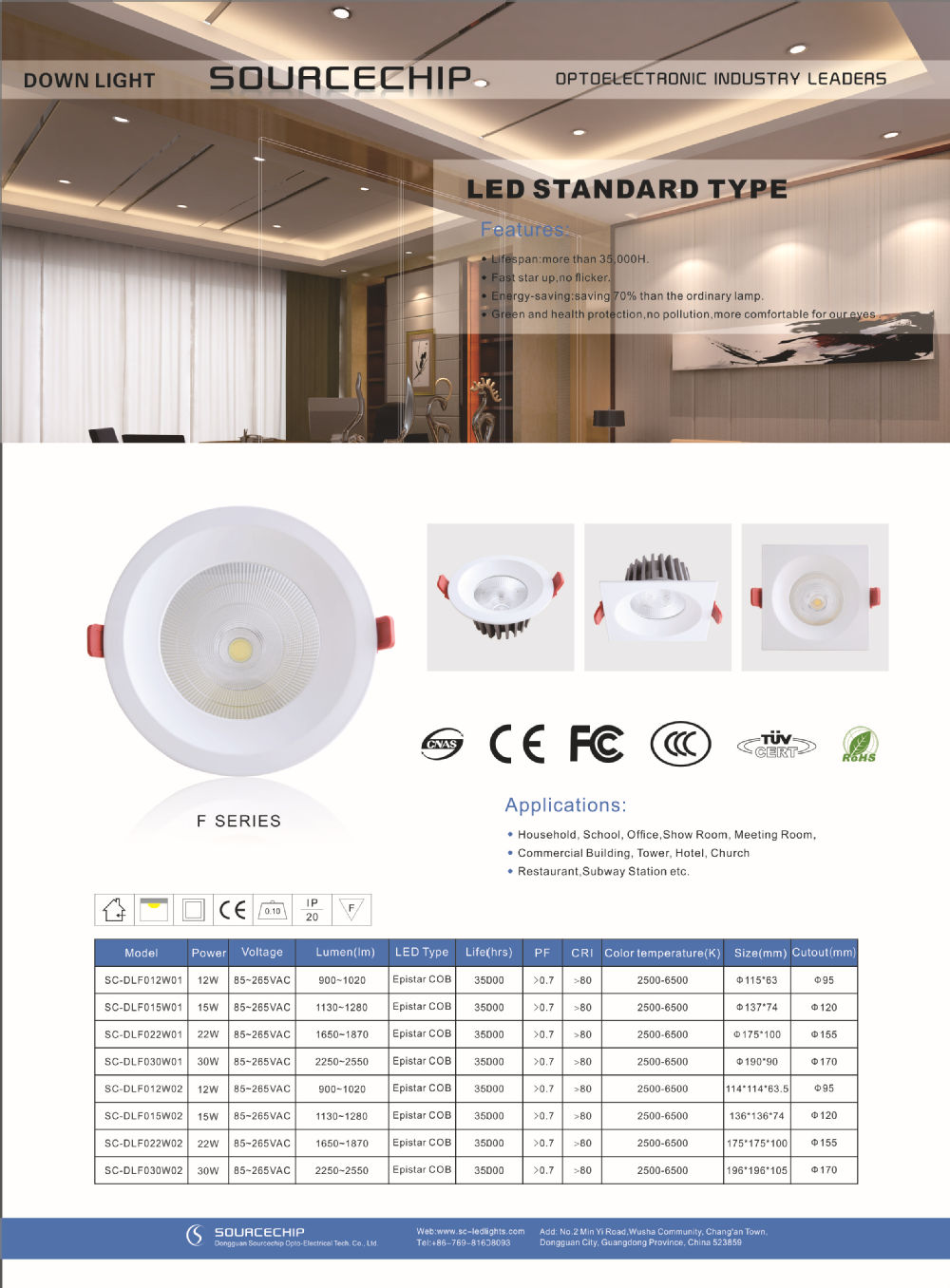 Supply of high-quality LED down light - 15 watt led down light factory