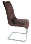 Stylish Modern Chrome Dining Chairs Leathaire Technical Fabric PU Look Surface