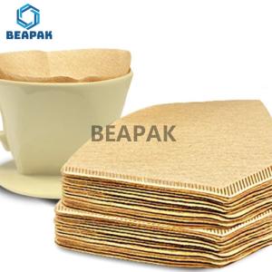 Quality Heat Seal V Shape Wooden Pulp Coffee Bag Filter Biodegradable wholesale