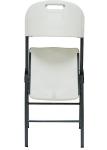 White Portable Plastic Folding Chair Metal Frame Outdoor Garden Picnic Chair