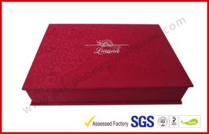 Quality Luxury Silk Gift Packaging Boxes Customized Silver Hot Stamping Logo wholesale