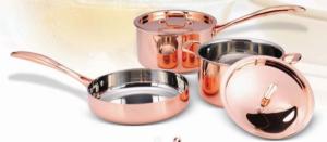 Quality Copper cookware set milk pot,sauce pot,5Pcs Tri-ply material SHXYY-01-1 wholesale