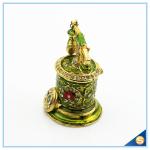 Jeweled Enamel Trinket Box Antique Telephone Shape Trinket Box For Women's Gift