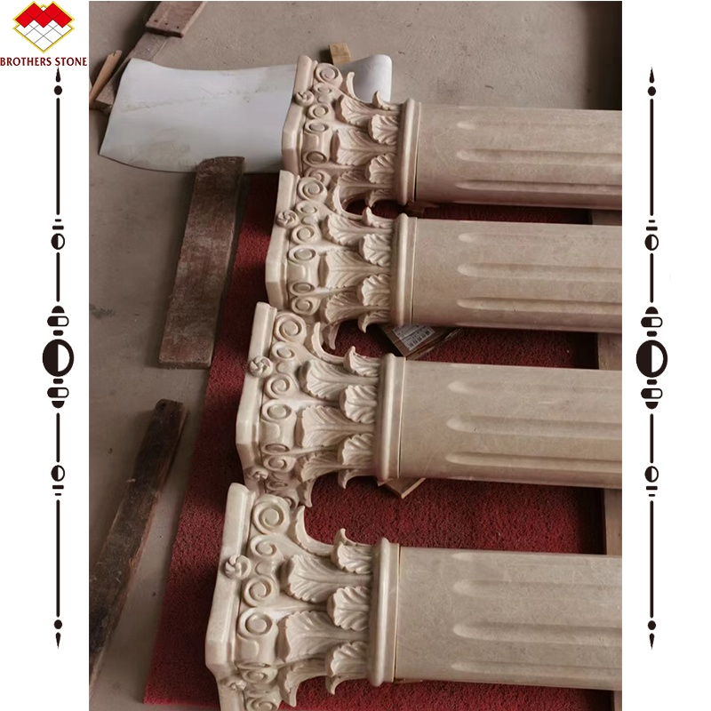 Solid Marble Porch Pedestal in Modern Design Style for Non-slip and Beautiful Pillar