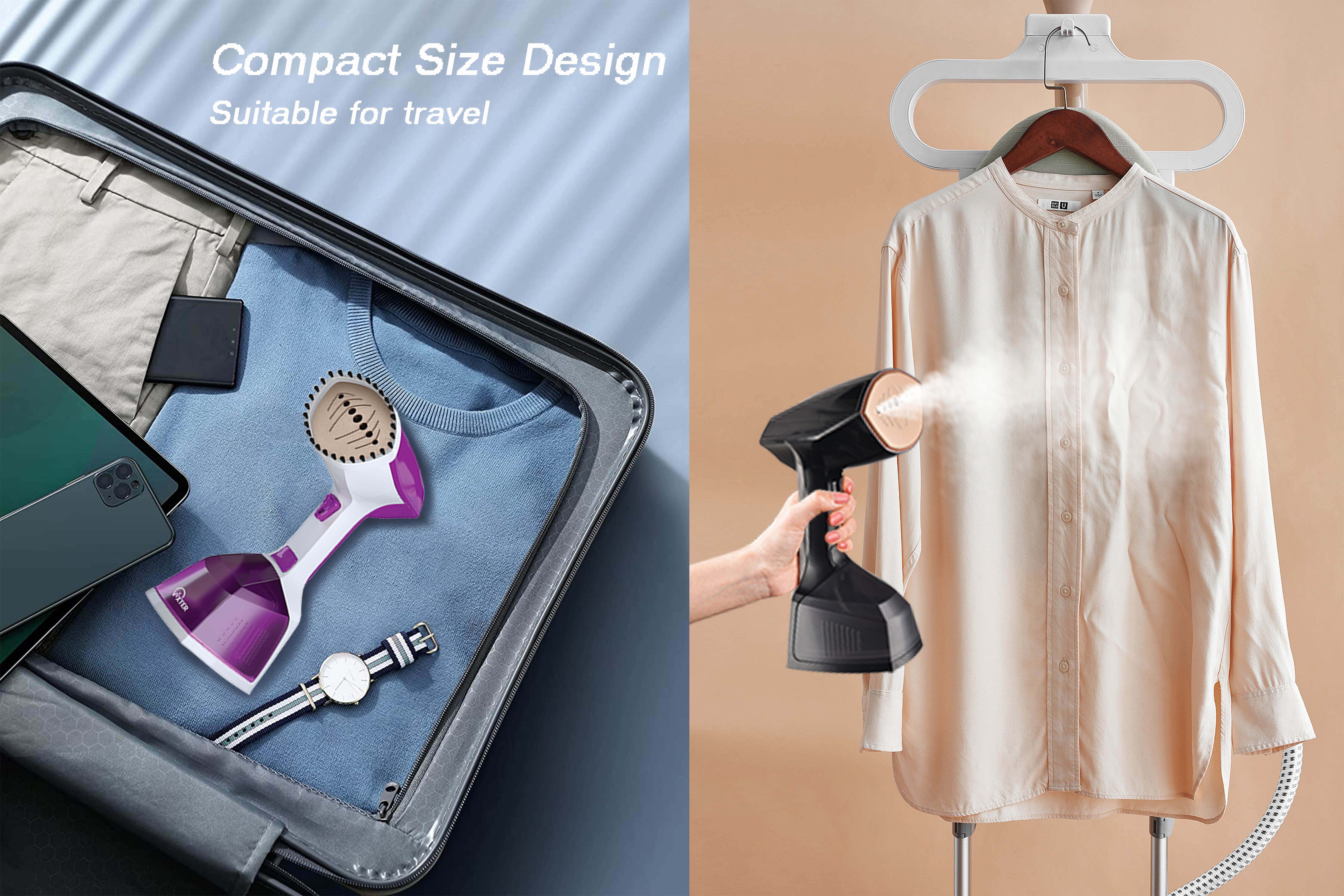 Travel Steamer 2000W Handheld Professional Garment Steamer with ABS Main Material