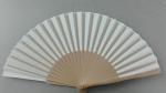 23cm promotional hand held fan with natural wooden handle and paper , can print