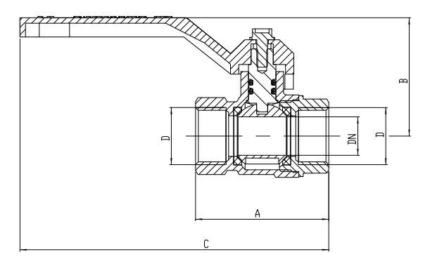 1/2 " To 2 " 25 Bar Male Female Ball Valve With Aluminium Handle
