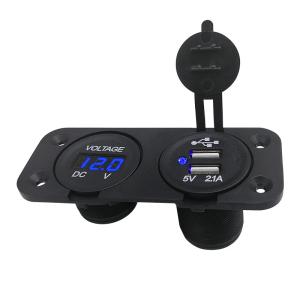 Quality 2 In 1 12V -24V Car / Motorcycle USB Charger Dual Usb Port Morfayer wholesale