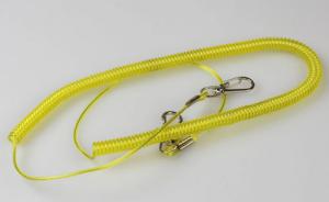 Quality Transparent yellow stainless steel wire inside TPU outside spiral coiled lanyard anti-lost wholesale