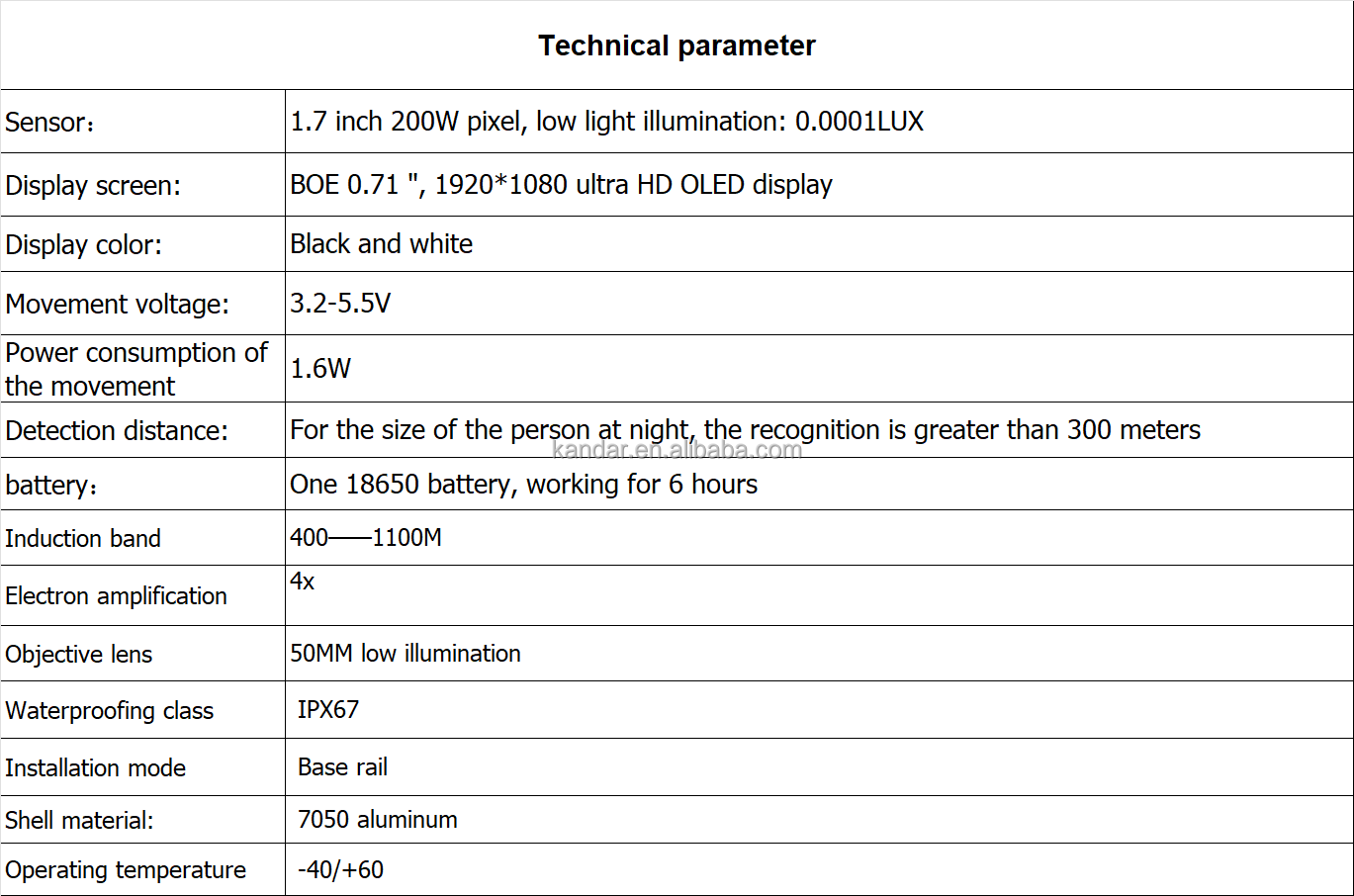City Star V350 Low-light Night Vision Device with Detection Distance over 300 Meters