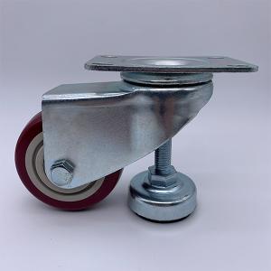 Quality 2.5 Inch Red PU Wheel Caster with Leveling Feet wholesale