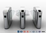 High Speed Glass Lane Flap Barrier Gate Turnstile 304 Stainless Steel For Gym /
