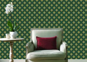 Quality Embossed Pvc Contemporary Wall Coverings , Four Leaf Home Floral Wallpaper For Walls wholesale
