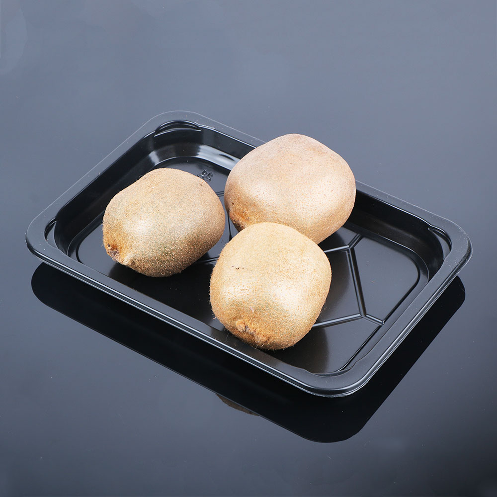 23*16*2cm Black Custom Frozen Food Disposable Plastic Meal Tray