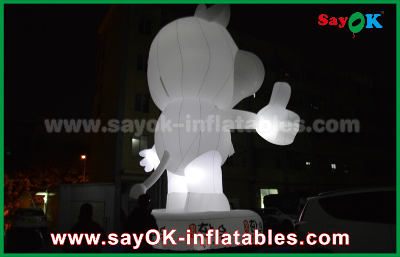Custom Inflatable Cartoon Characters White Cattle 10m Height