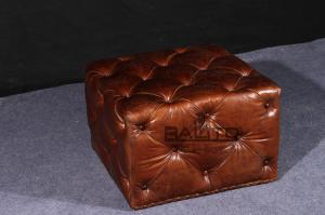 Quality classical old style antique club leather stool furniture wholesale