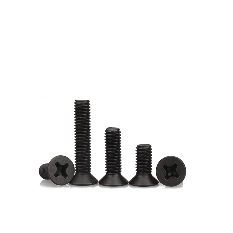 Stainless Steel Carbon Steel Screws with DIN Standard and Flat Head Cross Recessed