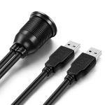 2 Ports AUX Flush Mount Usb Extension USB 3.0 Male To Female