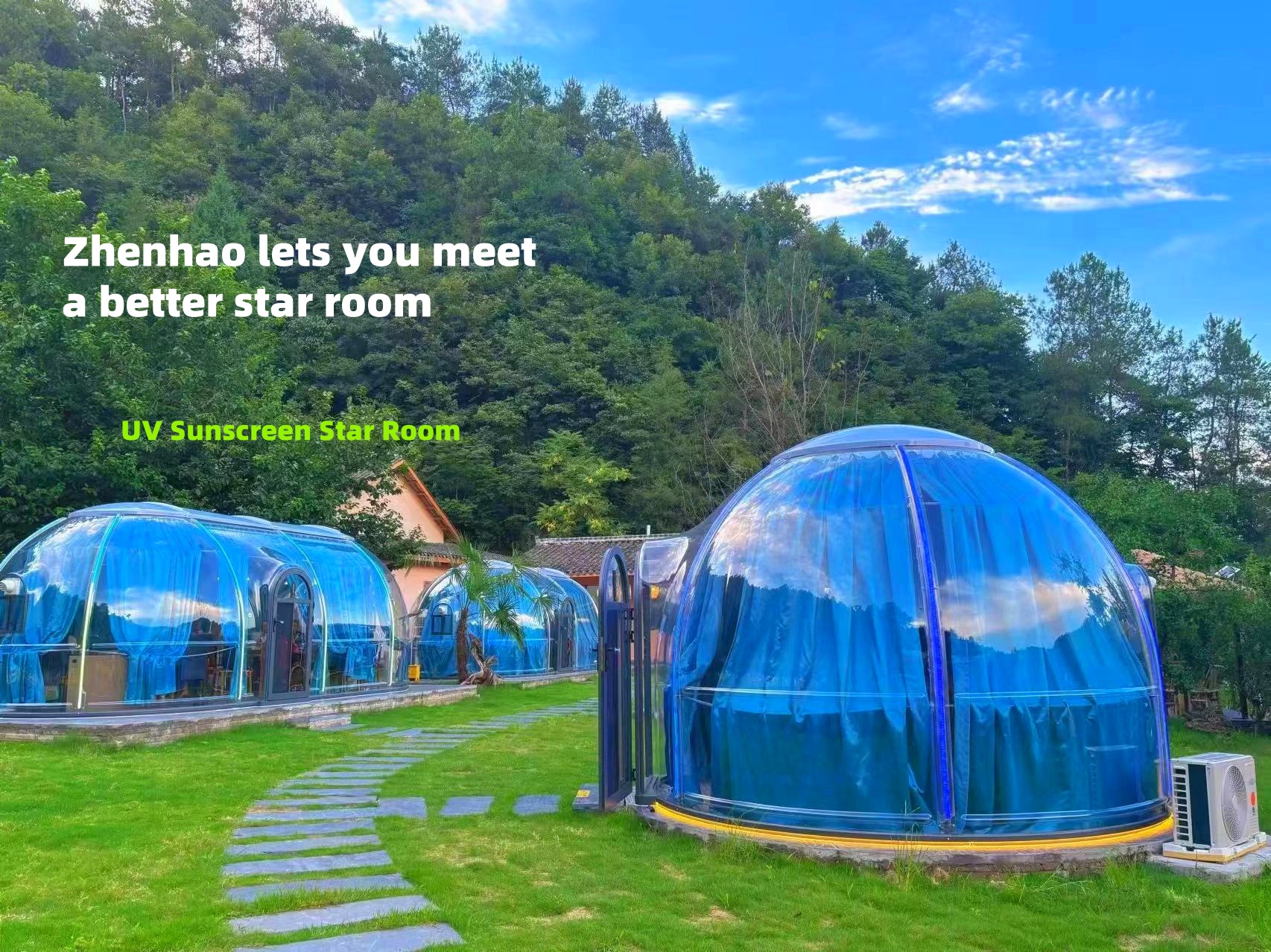 Hotel Dome Tent Modular Homes Prefab Sunscreen Double Bubble Polycarbonate Dome Tent