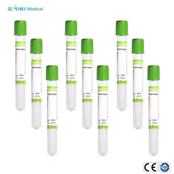 Disposable Blood Collection Green Top Heparin Tube Coated Spray Dried Lithium