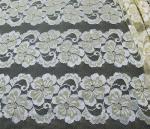 Wavy Floral Elastic Lace Fabric Eco-friendly Dyeing For Evening Dress CY-DK0037
