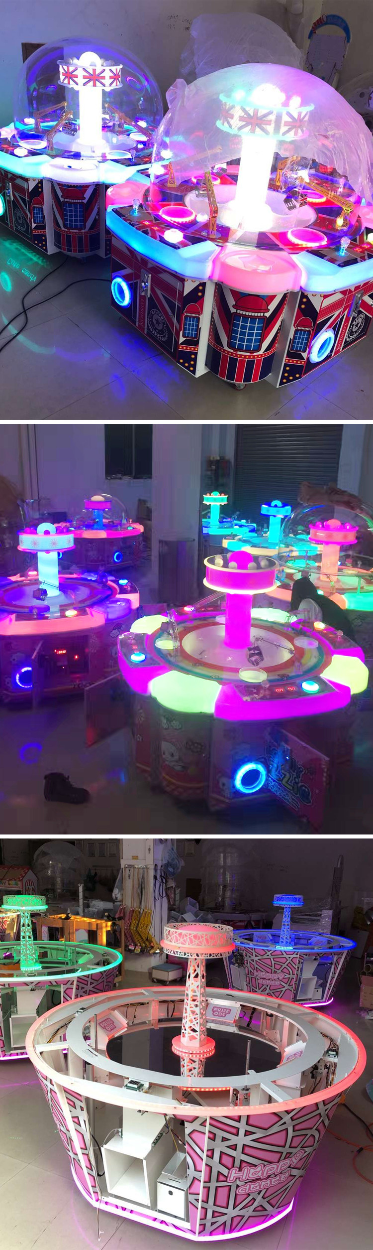 Gift Vending Candy Pusher Machine Round Shape For 4 Players