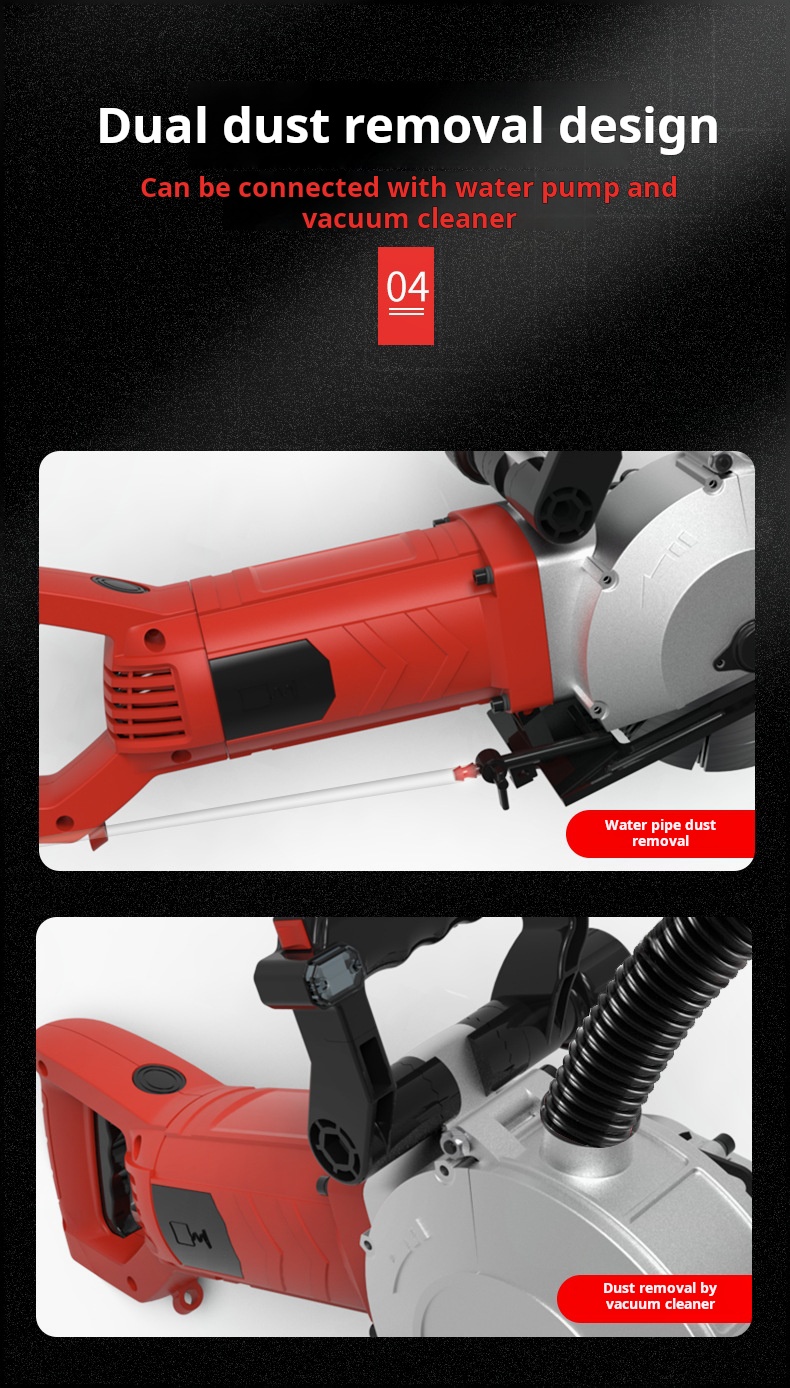 Laser Positioning Slot Wall Groove Cutter 42mm Cutting Depth Adjustable
