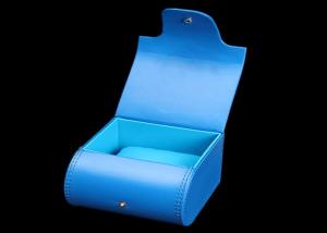 Quality Blue Cardboard Women Watch Box With Stitching Gift Packaging Durable 110 * 110 * 80mm wholesale
