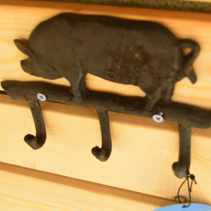 Pig Shape Vintage Decorative Iron Wall Hooks For Home