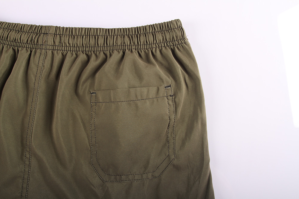 Olive Camouflage Mens Elastic Waist Board Shorts