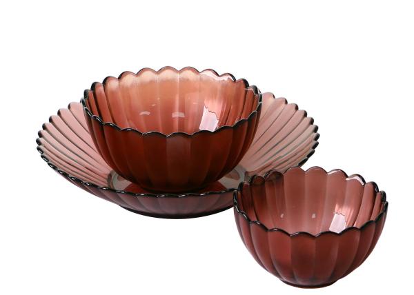 Fruit Food Solid colored Golden Rim 4 Oz Glass Bowl , Lead Free Glass Plate