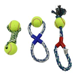 Quality 4 Inch Rope Tennis Ball Dog Toy Diy Chew Durable Pet Toys For Cats Interactive 30x20cm wholesale