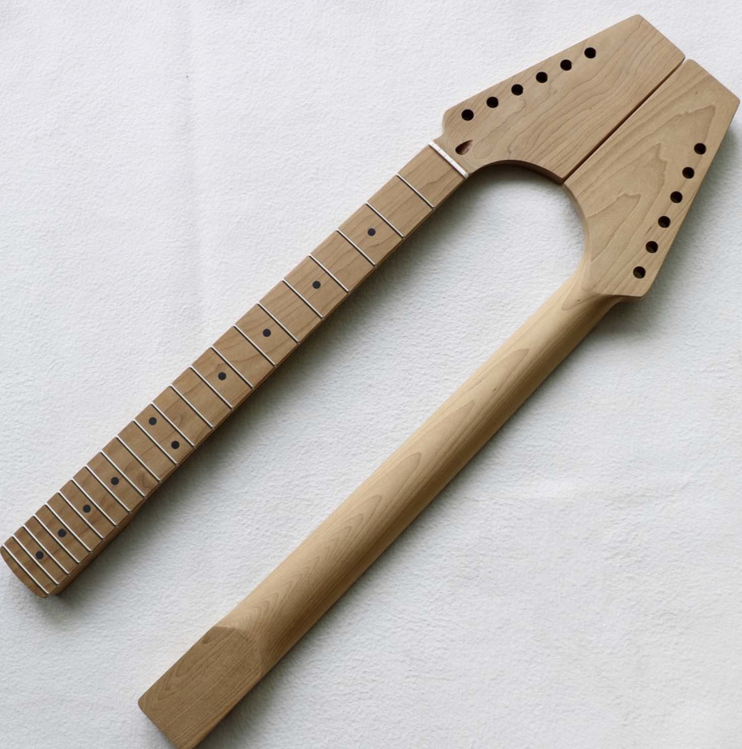 Custom Grand 22 Fret Roasted Maple Electric Guitar Neck for Handmade Tele Guitar Kits Gloss Finished with Bone Nut