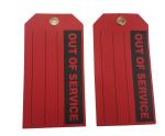 Cardstock Out Of Service Plastic Safety Tag Height 3 Inch Width 5 3/4 Inch Black