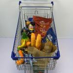 180L TPR Castors Grocery Shopping Trolley Asian Style Supermarket Metal Shopping