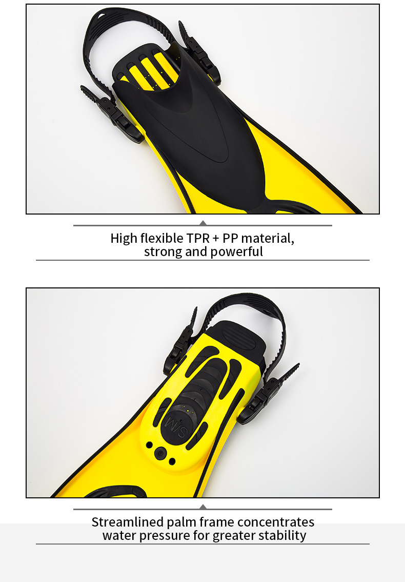 TPR PP Long Blade Scuba Diver Flipper Full Foot Fins For Flex Freediving Spearfishing