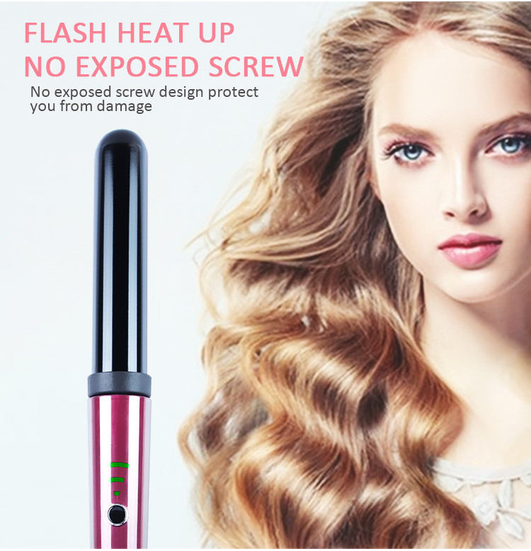 salon Ceramic Hair Curler , Rotating Deep Wave Curling Iron Hot Tools