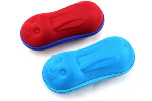 Quality eva zipper soft kids glasses cases with rabbit shape wholesale
