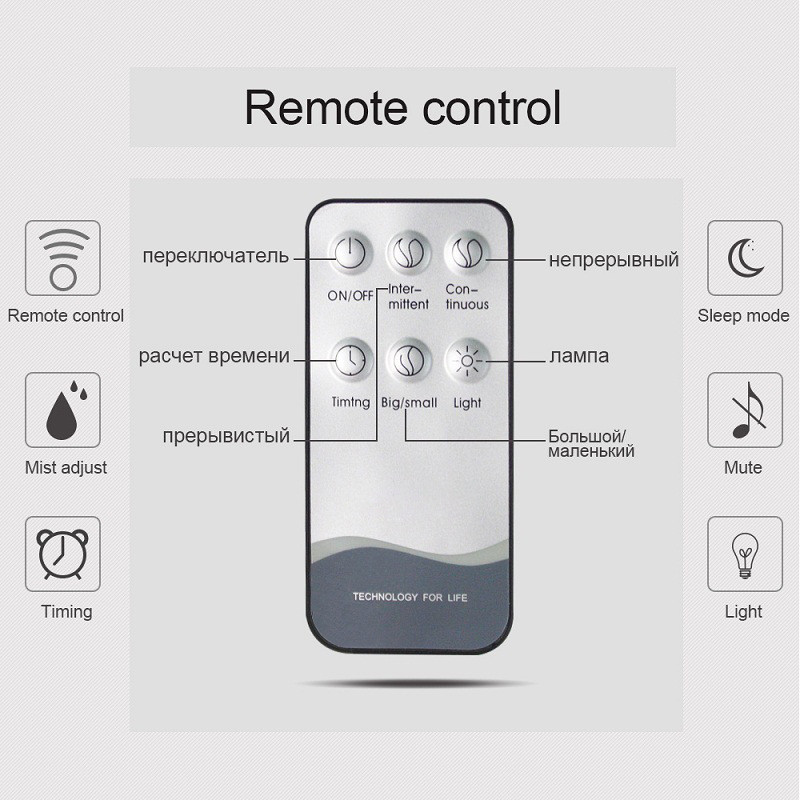 500ml Remote Control Aroma Essential Oil Diffuser Ultrasonic Air Humidifier with 4 Timer Settings