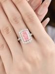Lab Grown Pink Diamond Engagement Ring Wedding Ring Radiant Cut Design