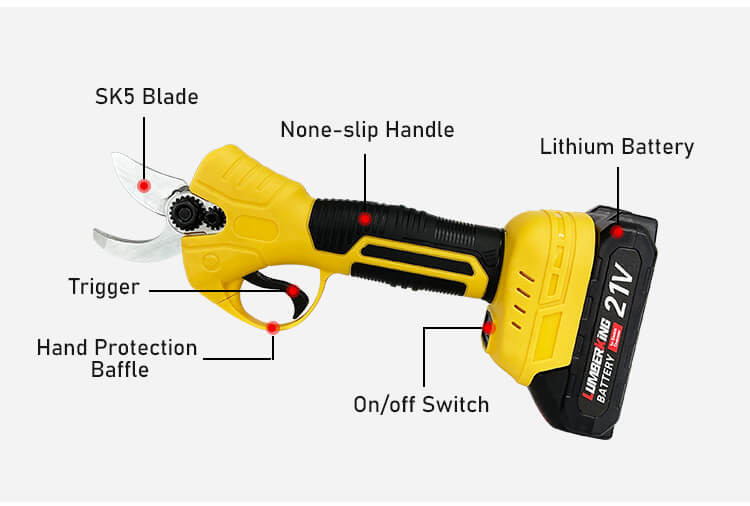 16.8V Brushless Electric Pruning Shears Garden Tool Cordless Scissors For Fruit Tree