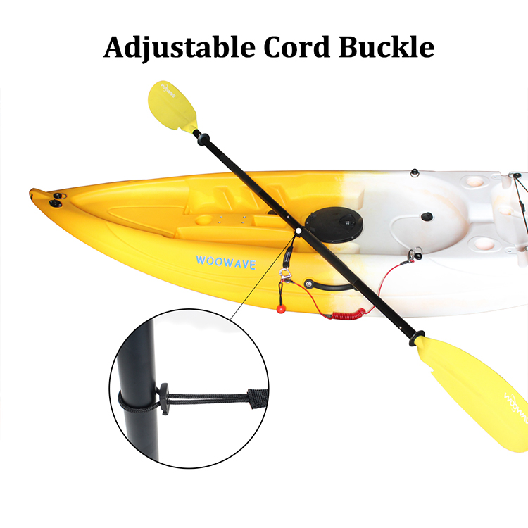 Rubber Logo Woowave Multi color Fishing Kayak Paddle Leash with Coiled Rope 61.42inch