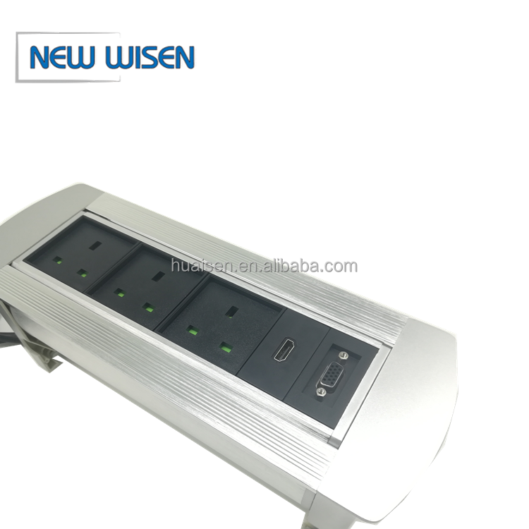 Flip Up Meeting Conference Table Switch Socket Box USB VGA RJ45