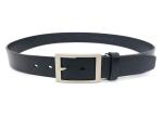 Classic Mens Casual Leather Belt With Single Prong Buckle Silver Color