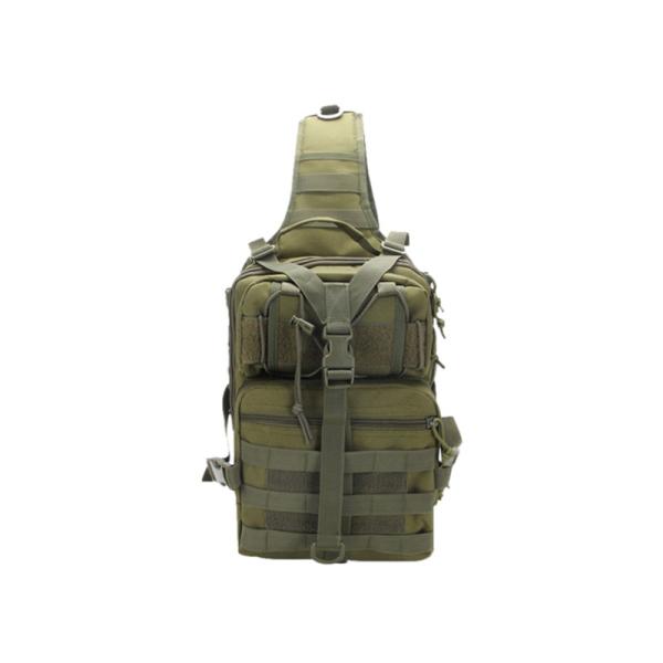 Lightweight Backpack for Outdoor Training Hiking Green Black Inclined Shoulder