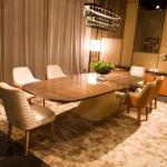 Burl Leatherette Modern Dining Table Luxury Dining Room Table 200cm