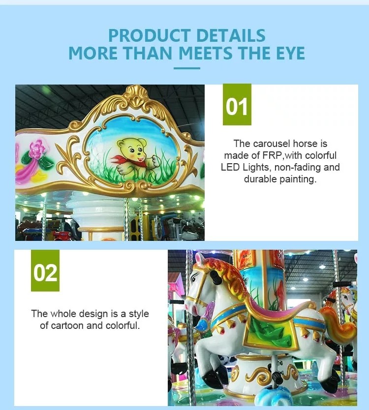 Indoor Playground Kids Arcade Machine Soft Play Carousel Rides 280KG Weight