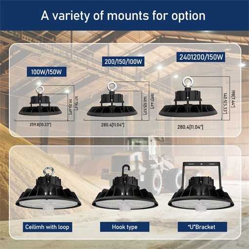 USA In Stcok UFO Led High Bay Lights 200W 3CCT Adjustable Highbay Light Industrial Lighting Commercial