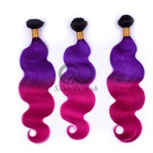 Quality #T1B/Purple/Rose Red Body Wave Remy Human Hair Bundles Sew In Weave Bundles Brazilian Bundle Deals wholesale